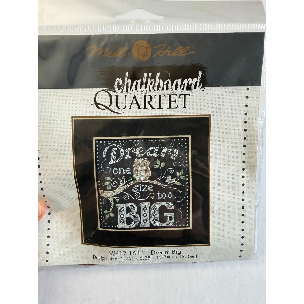 Mill Hill Cross Stitch Owl Kit Black Dream Big Chalkboard MH17-1611